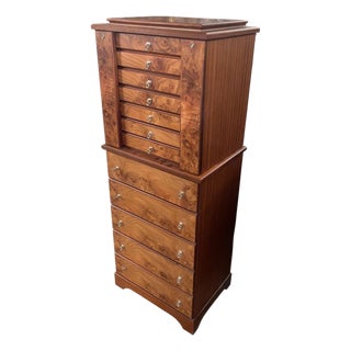 Agresti Lo Scrigno Briar & Mahogany Jewelry Armoire. Italy, 21st Century. For Sale