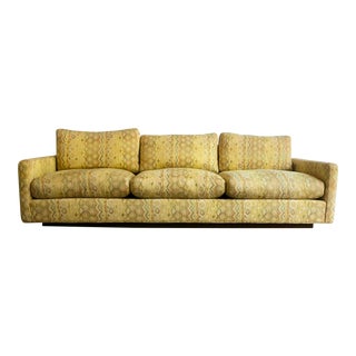 Milo Baughman for Thayer Coggin Woven Jacquard Sofa For Sale