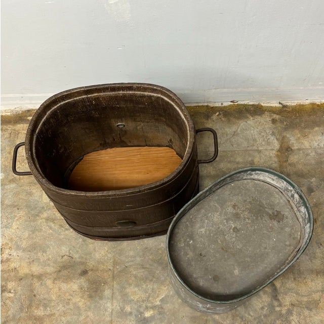 Brown Antique English Coopered Log Bin Planter For Sale - Image 8 of 8