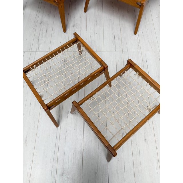 Vintage Hunting Lounge Chairs with Ottomans by Heinz Heger for PGH Annaberg-Buchholz, 1960s, Set of 4 For Sale - Image 16 of 17
