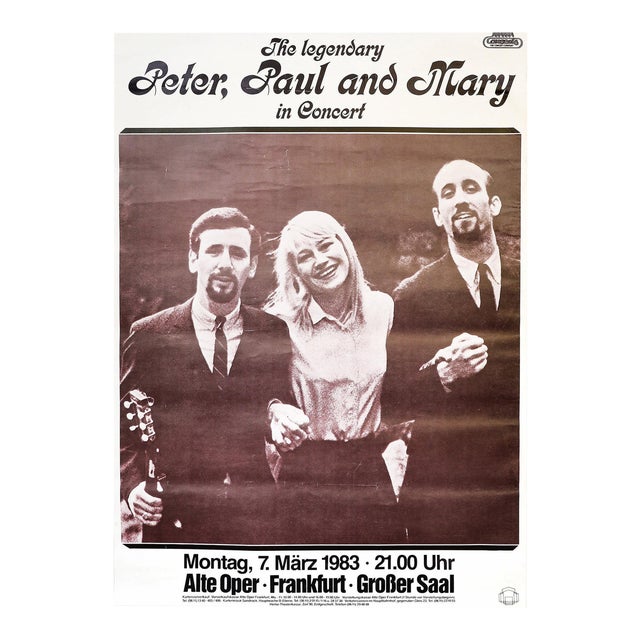 Peter, Paul and Mary Such Is Love, 1983, Concert Music Poster For Sale
