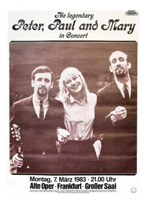 Peter, Paul and Mary Such Is Love, 1983, Concert Music Poster