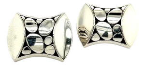 Late 20th Century John Hardy Estate Mens Pebble Cufflinks Sterling Silver, A Pair