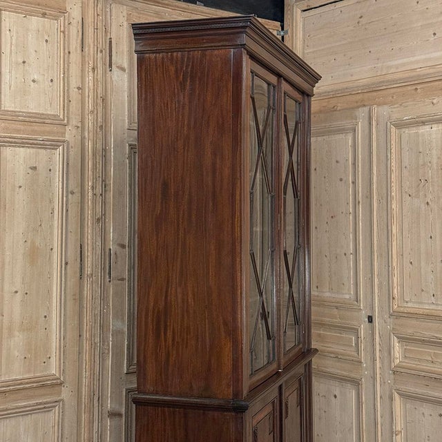 19th Century English Solid Mahogany Neoclassical Bookcase For Sale - Image 11 of 18