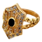 Gold Ring with Diamonds in Brilliant Cut For Sale