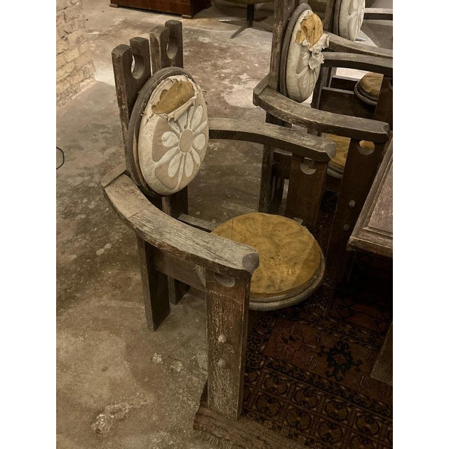 Brutalist Dining Room Set, 1970s, Set of 9 For Sale - Image 4 of 5