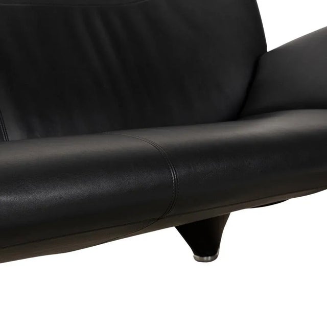 Leolux Echnaton 2-Seater Sofa in Black Leather from Leolux For Sale - Image 4 of 8