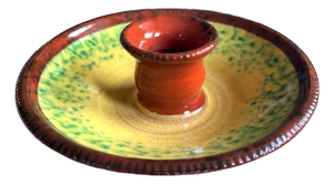 Handmade Moroccan Style Ceramic Splatter Candle Stick Holder Red Yellow Green