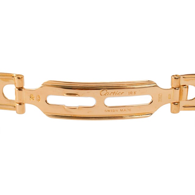 Gold Cartier Panthere Medium Size 27mm 8839 18k Yellow Gold White Roman Quartz Watch For Sale - Image 8 of 10