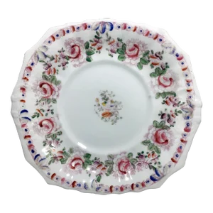 Davenport 19th-Century Hand Colored Floral Porcelain Plate