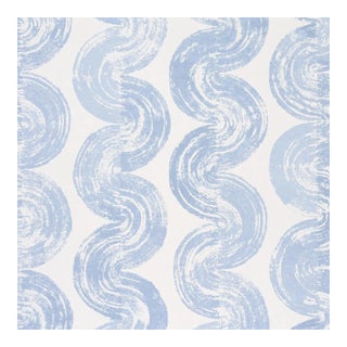Sample - Schumacher x BACKDROP 1975 Wallpaper in Soft Blue For Sale