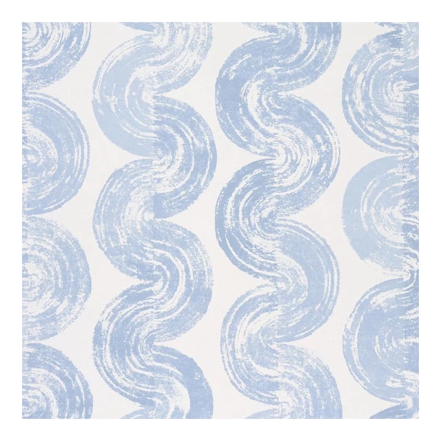 Sample - Schumacher x BACKDROP 1975 Wallpaper in Soft Blue For Sale