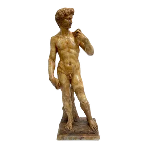 Early 20th Century Grand Tour Tortoiseshell Quartz/Mable Sculpture of Michelangelo's David