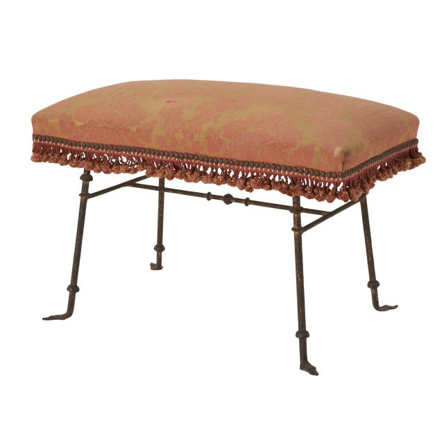 Vintage Mid Century Brass Bench For Sale