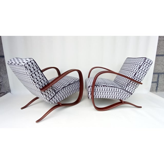 Beautiful, iconic H-269 armchairs from the famous designer Jindřich Halabala. This model is also exhibited at the Museum...
