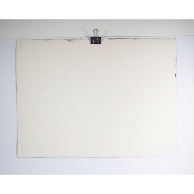 Contemporary Signed Watercolor Painting of a City by Sanford Brooks For Sale - Image 3 of 8