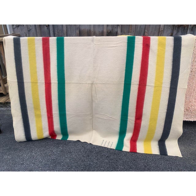 1970s Hudson Bay Four Point Striped Wool Blanket Chairish