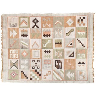 Vintage Turkish Kilim Geometric Flat-Weave For Sale