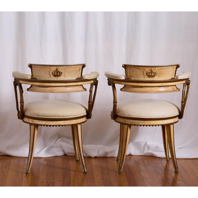 Mid-Century Modern Pair of Rare Vintage Dorothy Draper Fairmont Hotel Crown Room Chairs For Sale - Image 3 of 9