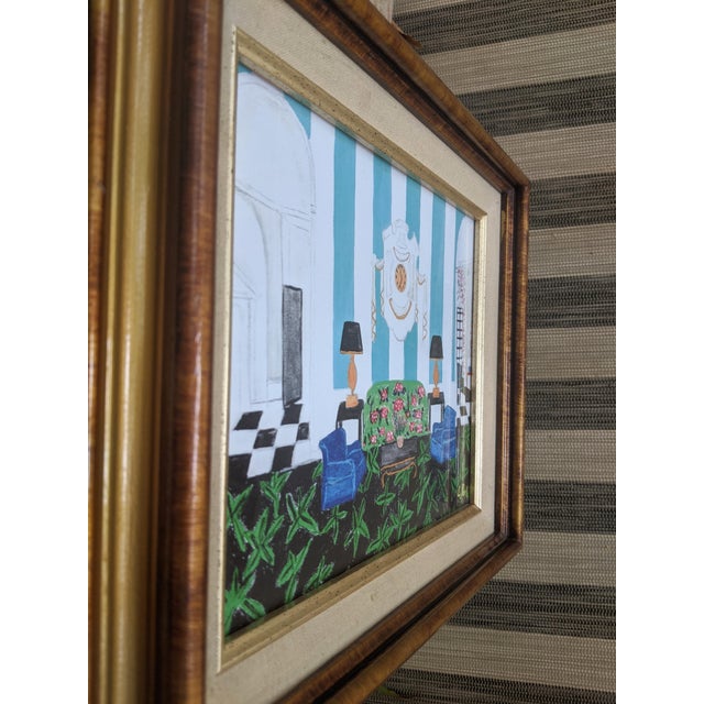 Original Fauvist Style Greenbrier Resort Hotel Lobby Interior Print