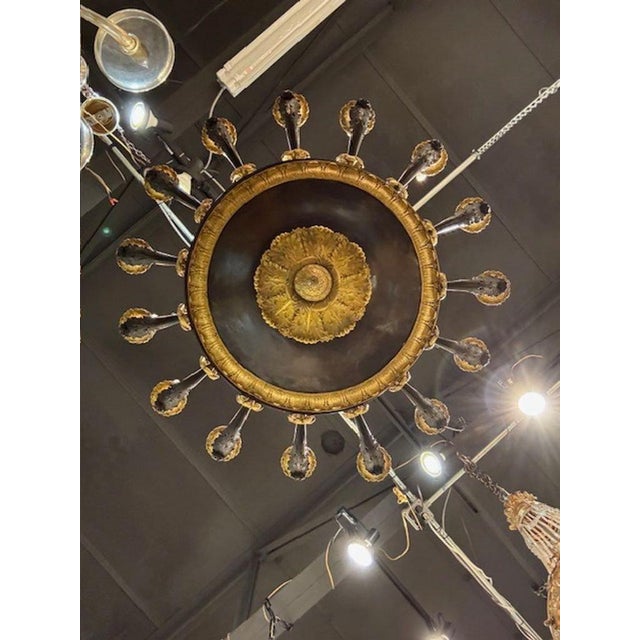 Black 19th Century French Large Scale Bronze Empire Style Chandelier With 16 Lights For Sale - Image 8 of 8
