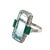 Platinum 9.50 Carat Aquamarine, Emerald and Diamond Ring, Size 7 For Sale In New York - Image 6 of 6