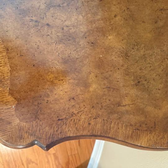 John-Richard Burl Wood Walnut Serpentine Console Table For Sale In Austin - Image 6 of 8