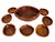 Wood 1970s Teak Wood Clam Shell Shaped Bowls, Set of 8 For Sale - Image 7 of 8