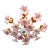Vintage Pink Murano Style Art Deco Hand Painted Glass Floral Chandelier For Sale