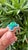 Set in 18k Gold, Art Deco Emerald Sugarloaf, Turquoise & Diamond Engagement Ring, Us Size 6 For Sale - Image 15 of 16
