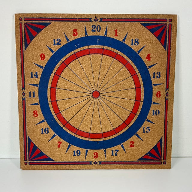 This Cork Dart Board from the 1940s is a great find because it was never used to play Darts. It does not have any dart...