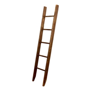 Antique American Rustic Farmstead Wooden Ladder For Sale