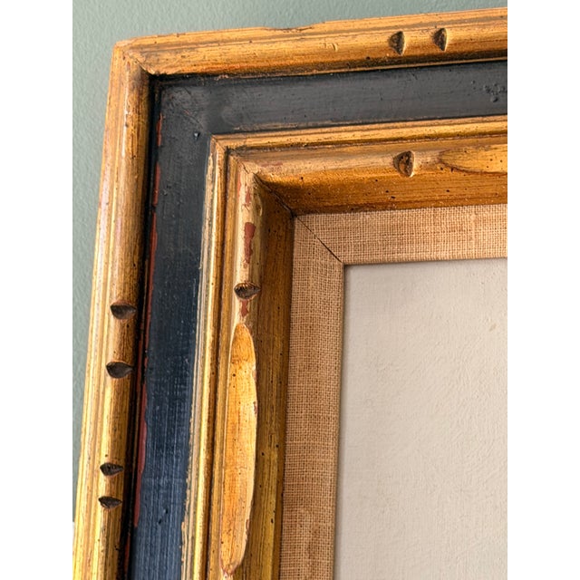 Mid 20th Century Vintage Signed Impressionist Landscape Oil Painting With Figures in Gilt Wood Frame For Sale - Image 5 of 16