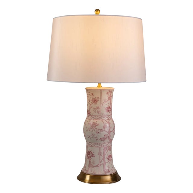 Jardin Blush Chinoiserie Lamp For Sale