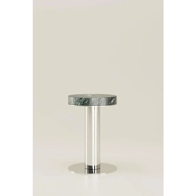 Verde Alpi Nail Side Table by Andrea Bonini Limited Edition Dimensions: Ø 35 x H 60 cm. Materials: Verde Alpi marble and...
