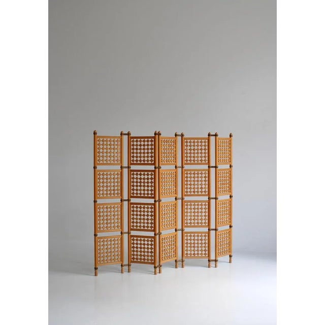 Scandinavian Modern Screens or Room Dividers in Stained Beechwood, 1940s, Set of 2 For Sale - Image 9 of 18