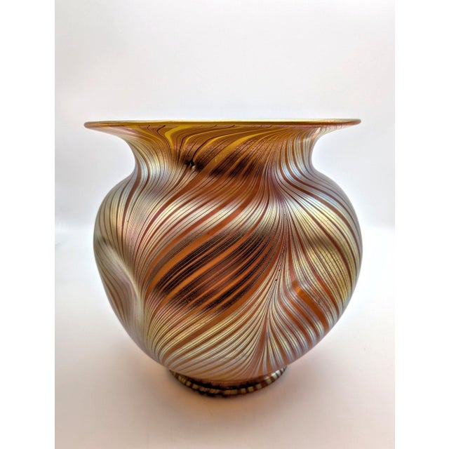 An exquisite and large art glass vase produced by j. Lötz witwe around 1898 in klostermühle (klášterský mlýn), bohemia....