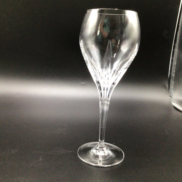 Glass Gorham Trinity Cut Crystal Tulip Bowl Water Goblet-Set of 2 (Look at Photos for Better Appeal) For Sale - Image 7 of 12