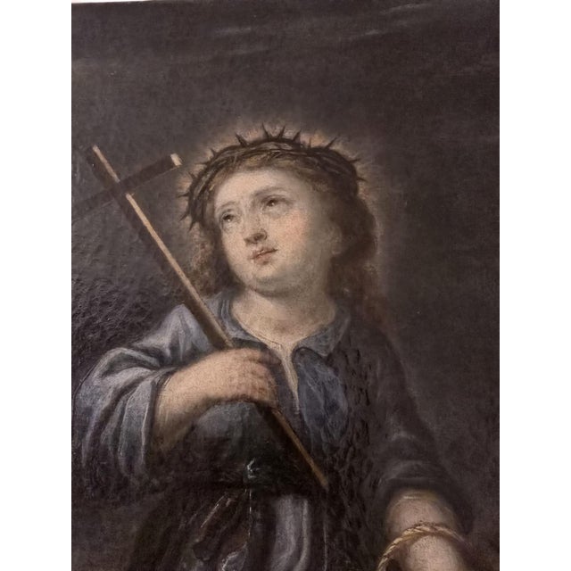 Flemish School Artist, Holy Child Jesus of the Passion, 17th century, Oil Painting on Canvas For Sale - Image 9 of 11