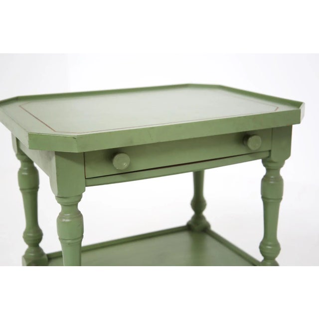 1950s Vintage Side Table in Green Lacquered Wood For Sale - Image 5 of 11