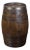 English Late 19th Century Oak Barrel with Iron Braces and Dark Patina For Sale