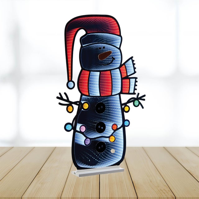 Brighten your holiday decor with the Holiday Snowman with Lights  Ekkolight Infinity Lights! This charming acrylic...