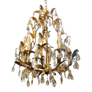 Italian Gilt Tole Chandelier For Sale
