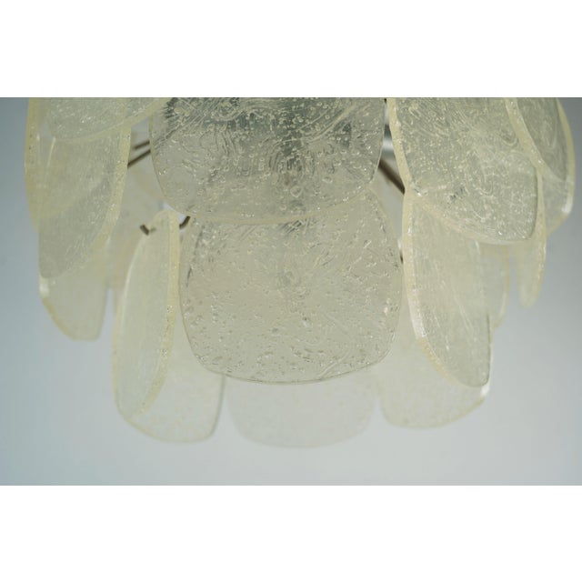 Metal Mid-Century Pendant Light with Acrylic Discs Like Ice Glass, 1970s For Sale - Image 7 of 15