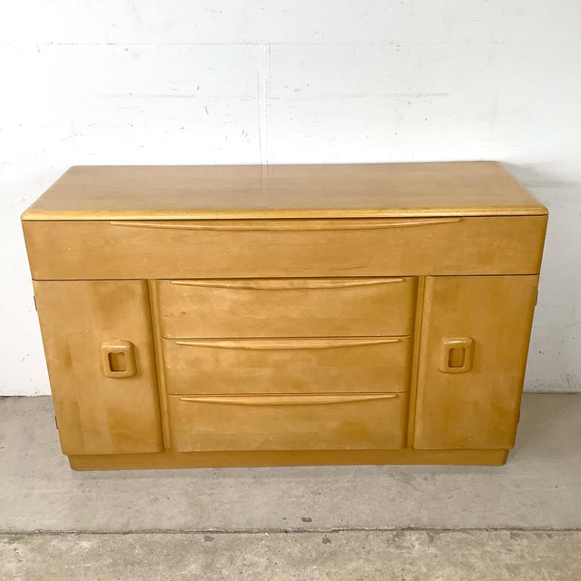 Tan Vintage Heywood-Wakefield Encore Wheat Finish Buffet Sideboard For Sale - Image 8 of 18