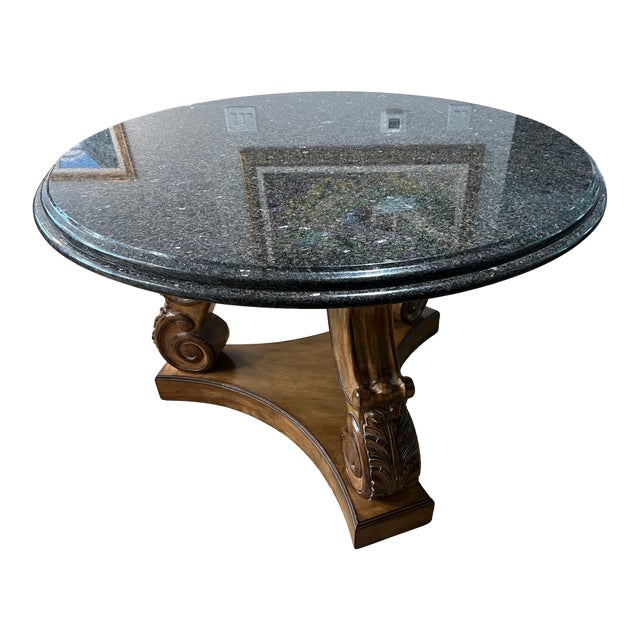 Gorgeous Harp Dining Table Base With Granite Top Attributed to Kreiss For Sale