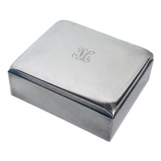 Vintage Swedish Reed & Barton Silver Wood Lined Box For Sale