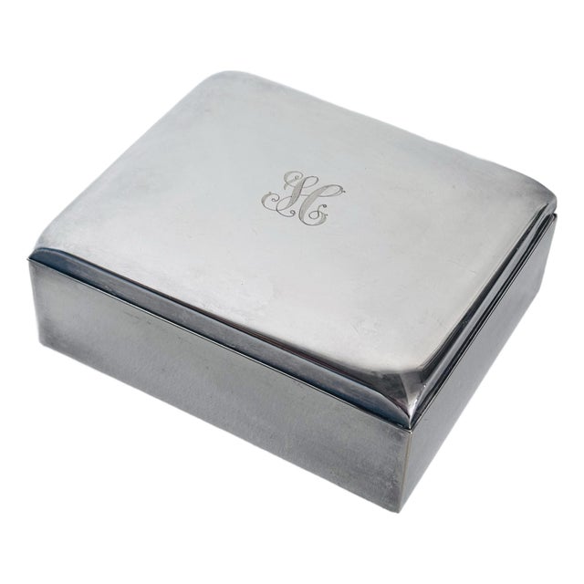 Vintage Swedish Reed & Barton Silver Wood Lined Box For Sale