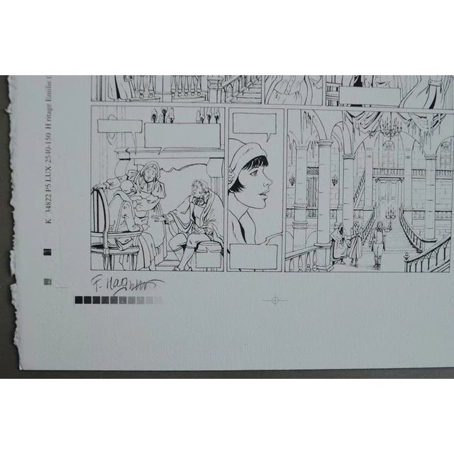 Florence magnin héritage emilie t03 the exiled, 2005 page 11 printing board technique noir / process black film signed by...