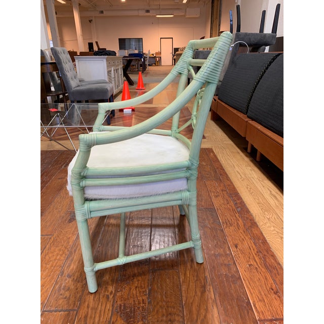 McGuire Sea Foam Green Target Back Rattan Chair + Hide ...